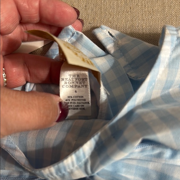 The Beaufort Bonnet Company Blue Gingham Kids Shirt - Picture 6 of 7